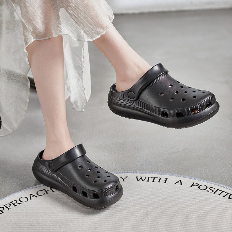 2025 Home Outfit Thick Bottom Non-Slip Breathable Heightened Hole Shoes Shoes Shoes Shoes For Lovers Sandals And Slippers - Image 2